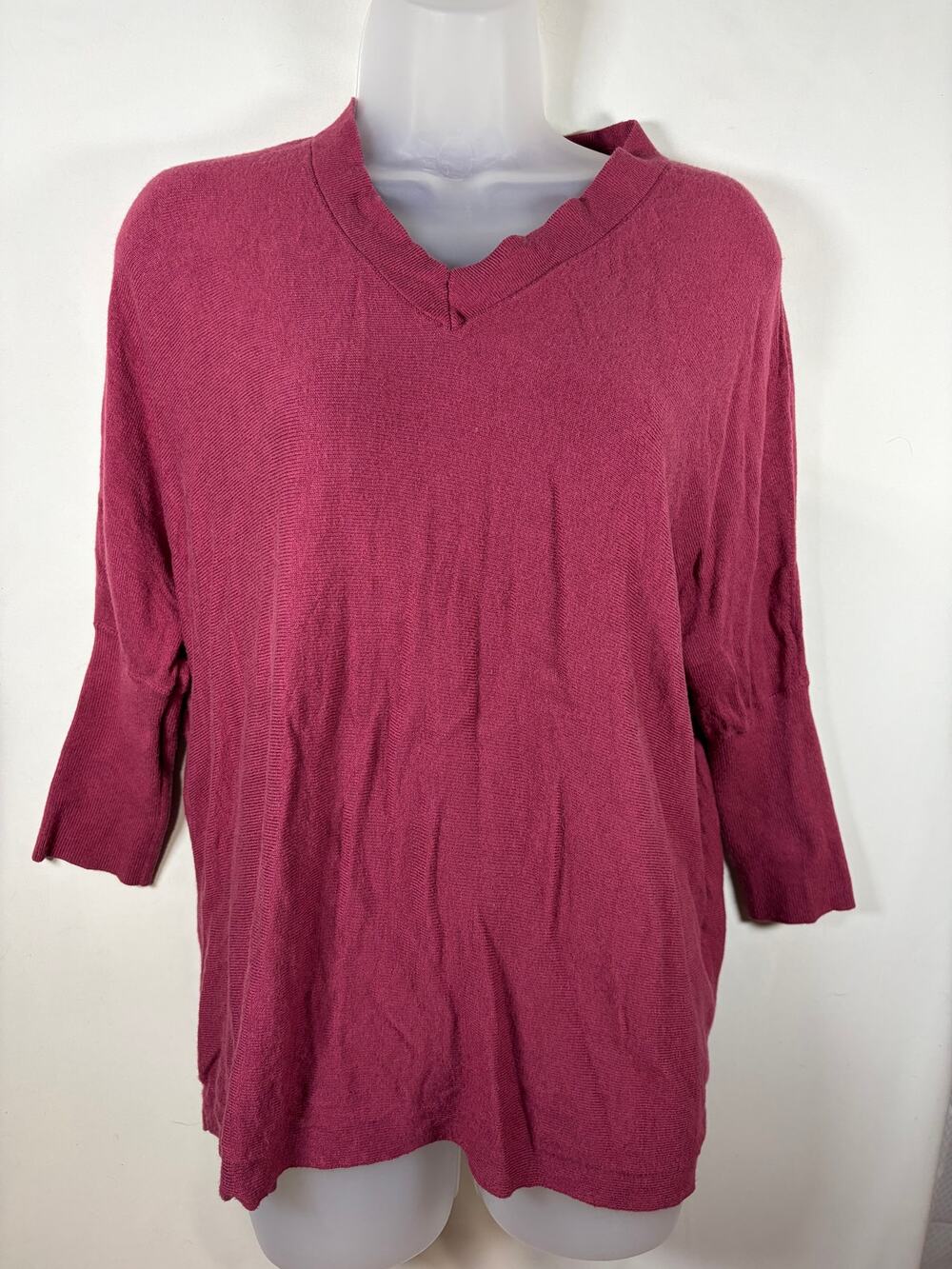 Pure Jill Cranberry VNeck Sweater Petite Small EUC